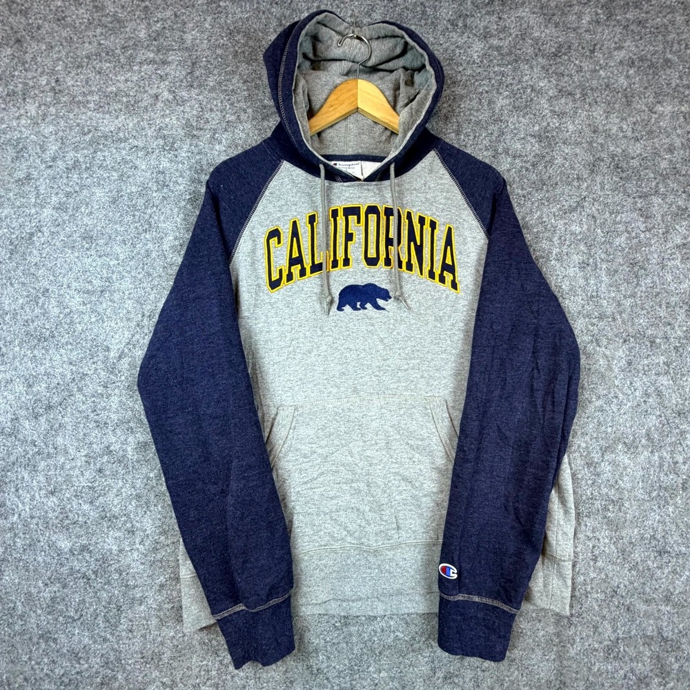 Champion Authentic Hoodie Mens Gray‎ Blue Large Cotton California Golden Bears